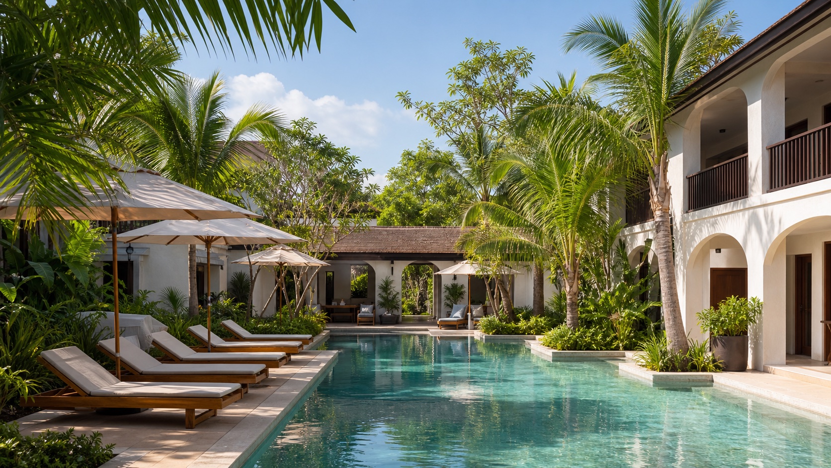 AI-assisted generic hotel shared-space illustration for a Chiang Mai hotel guide